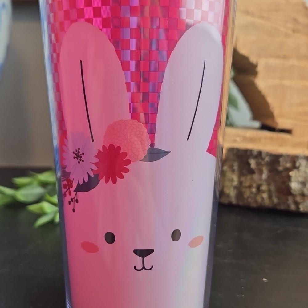 Starbucks Tumbler 2023 Lunar New Year Pink Rabbit Bunny Cold Actylic-NWT-24 oz - Picture 5 of 9